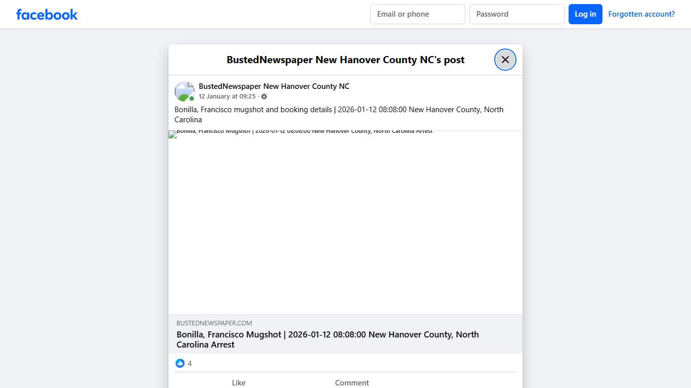 Bonilla, Francisco... - BustedNewspaper New Hanover County NC Facebook
